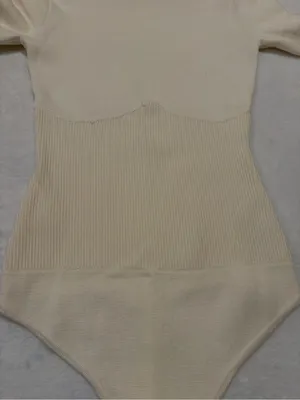 Abercrombie & Fitch Ivory Sweater Knit Corset Bodysuit - Size Medium thumbnail 3