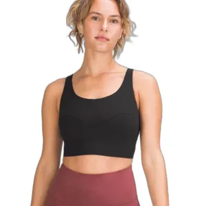 Lululemon Nulu Front-Darting Yoga Bra Black Size 8 Longline Crop Tank Gym thumbnail 2