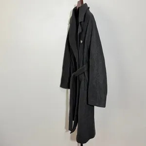 Lapel neck Double Breasted belted PeaCoat overcoat Women small academia lagen thumbnail 2