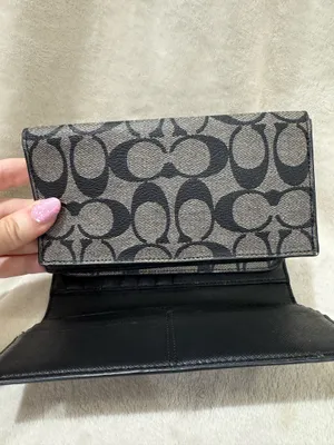 Coach Peyton Signature Jacquard Trifold Checkbook Wallet thumbnail 7