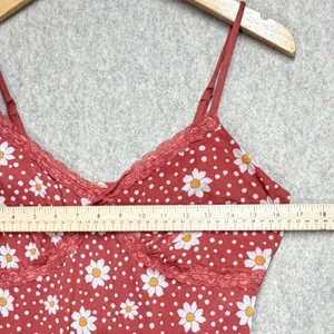 Y2K No Boundaries Red Daisy Polka‎ Dot Lace Trim Cami Dress 11-13 Cottagecore thumbnail 6