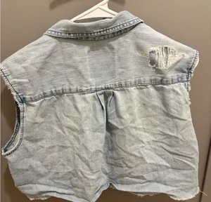 Mossimo Supply Co. Blue Denim Boyfriend Shirt thumbnail 4