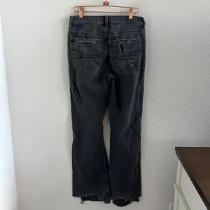 American Eagle 90s Bootcut Boot Cut Distressed Black Denim Jeans 4 thumbnail 5