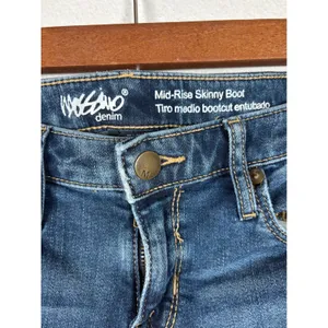 Mossimo Skinny Boot Jeans Women Size 2 Blue Mid Rise Distressed Ripped Knee Y2K‎ thumbnail 4