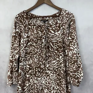 Jackie O Loungewear‎ Maxi Dress Womens Small Resort Coastal Animal Print Stretch thumbnail 3