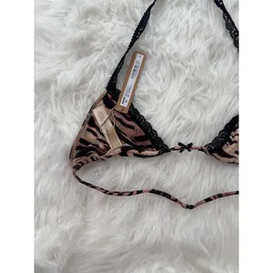 Skims Fits Everybody Lace Micro Bralette Sand Tiger Print Size 3X thumbnail 5