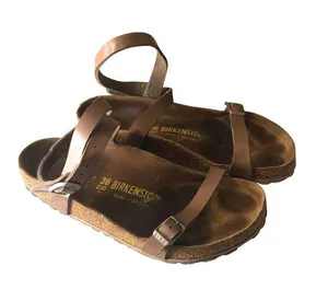 Birkenstock Yara Ankle-Wrap Sandals Brown 36 Women's Size 5 thumbnail 1