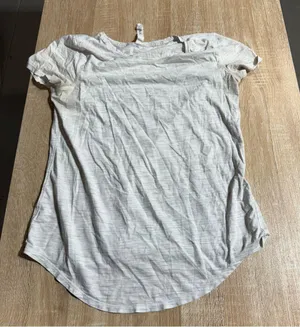 lululemon Light Gray Crewneck Active Athletic Short Sleeve Tee Size 4 GUC thumbnail 1