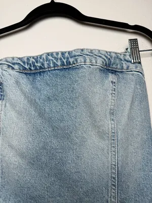 Zara Denim Strapless Mini Dress Size Medium thumbnail 6