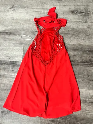 LULUS Any Sway, Shape or Form Red Lace Halter Dress thumbnail 5