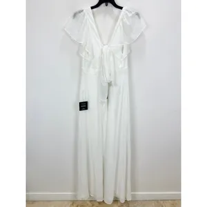 Lulus Simply Delightful White Tie Back Flutter Sleeve Maxi Dress Chiffon XL NWT thumbnail 13