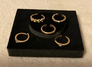 Gold Stackable Midi Ring Set thumbnail 1