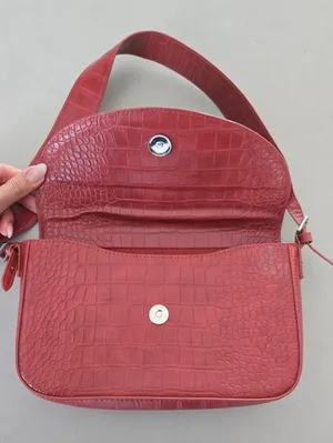 Mango NWOT! MNG Red Croc-Embossed Faux Leather Shoulder Bag thumbnail 4
