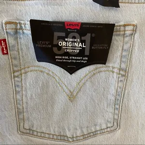 LEVI’S Cropped High Rise Straight Leg 501 Jean Size 26 NEW thumbnail 7
