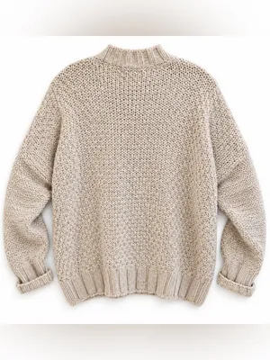 MERSEA Womens OS Chunky Cable Knit Sweater Wool Alpaca Cream Made in Italy thumbnail 3