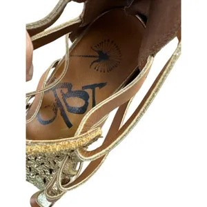 OTBT‎ Bonita Metallic Gladiator Sandals Brown Gold Back Zip Boho Size 7.5 thumbnail 6