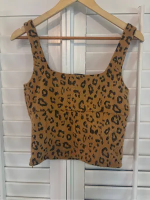 Forever 21 Tan Cheetah Print Tank Top Size Small thumbnail 2