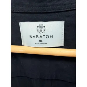 Aritzia Babaton Black Roll Tab Utility Button Down Shirt Blouse XL Quiet Luxury thumbnail 4