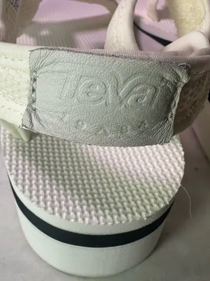 Teva White Platform Sandal with Black Midsole Stripe - Women thumbnail 5