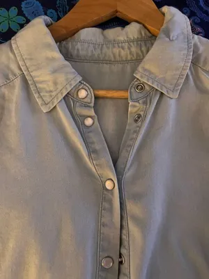 Paige DENIM light snap button shirt thumbnail 6