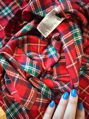 Lauren Ralph Lauren Tartan Plaid Fleece Pajama Set Sz L thumbnail 8