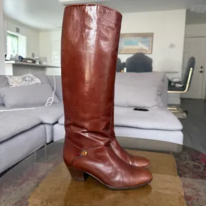 Vintage Gucci Tall Brown Leather Riding Boots 35.5 5.5 thumbnail 2