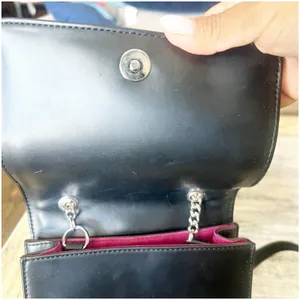 French Connection Quilted Square Shoulder Bag Chain Strap Sm Black Faux Leather thumbnail 7