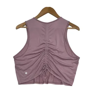 Lululemon Cinch Me Up Tank Womens 8 Purple Ruched Back Yoga Activewear Cropped thumbnail 2