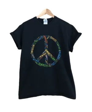 University of Wisconsin Social Work 2015 peace sign tee size medium thumbnail 1