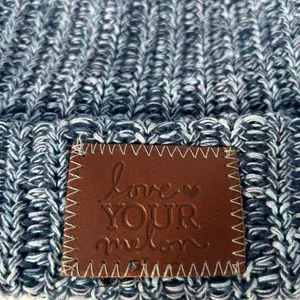 Love Your‎ Melon Speckled Knit Beanie Hat Blue White thumbnail 3
