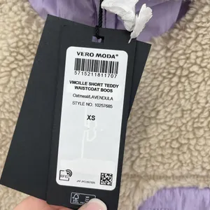 Vero Moda Vmcille Short Teddy Fleece Waistcoat Lavender Vest Size XS NWT thumbnail 3