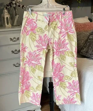 Tommy Hilfiger Pants Capri Tropical Cotton Womens 10 Stretch thumbnail 1