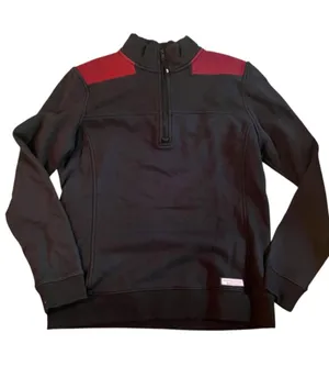 Vineyard Vines Quarter-Zip Sweatshirt with Red Shoulder Panels thumbnail 1
