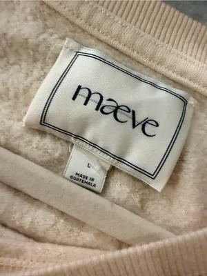 NWOT Maeve Anthropologie Size L Dog Gift Bow Graphic Sweatshirt Beige Gold thumbnail 7