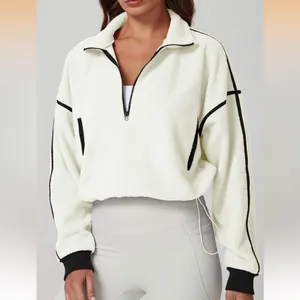 NWT women's half zip cozy Sherpa fleece pullover sweater women's small oversized thumbnail 5