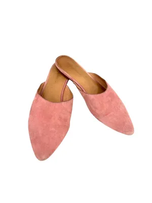 Madewell Remi Pink Pastel Suede Mule Flats Pointed Toe Shoes Size 7 Quiet Luxury thumbnail 4
