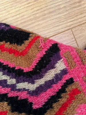 Farm Rio Patches Stripe Sweater Medium thumbnail 8