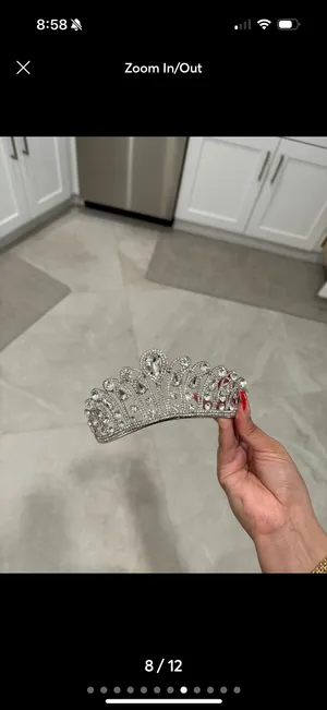Rhinestone Tiara Princess crown Silver thumbnail 6