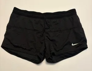 Nike Running Shorts Womens Size Medium Black Dri-FIT Chevron Texture Athletic thumbnail 1