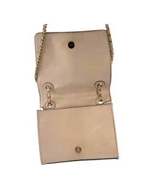 Tory Burch Quilted Leather Chain Shoulder Bag Ivory Cream Crossbody Purse Gold thumbnail 4