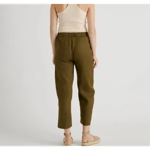 Quince 100% European Linen Pants Womens XL Martini Green Sustainable Eco Capsule thumbnail 2