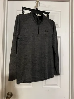 Under Armour Women's Heathered Charcoal Quarter-Zip Pullover thumbnail 2