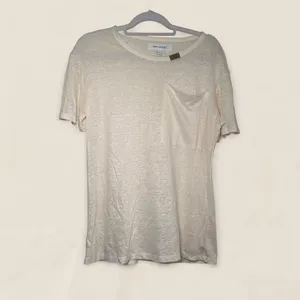 Derek Lam cream linen Gold Hardware elevated basic T shirt M Minimalist thumbnail 2
