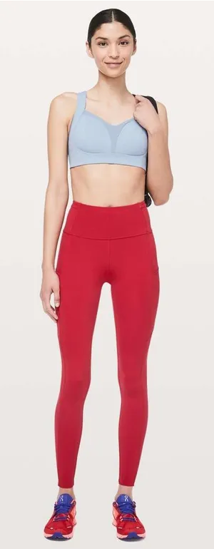 Lululemon Fast and Free Tight 28" *Non Reflective‎ Dark Red Womens Size 4 thumbnail 1
