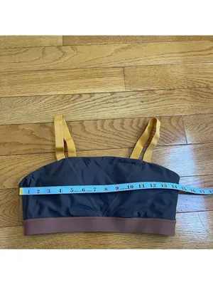 Cotton On Body Straight Up Longline Sports Bra - Graphite Grey & Golden Yellow M thumbnail 4