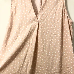 Peachy & White Polka Dot Sleeveless Blouse thumbnail 7
