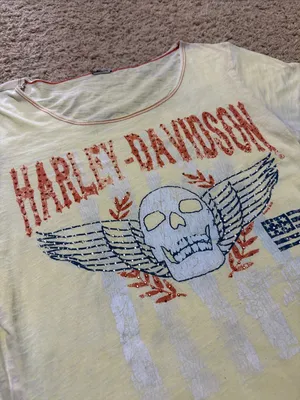 Harley-Davidson Yellow Tee with Orange and Blue Graphic thumbnail 2