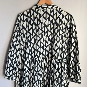 Zara New Long Print Collar Dress Black thumbnail 12