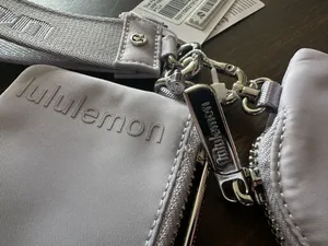 Lululemon Dual Pouch Wristlet Metallic Workmark-Faint Lavender thumbnail 7