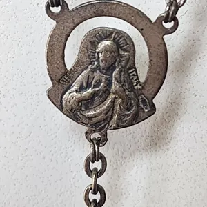 Vintage Roma Sterling Silver & AB Crystal Rosary thumbnail 7
